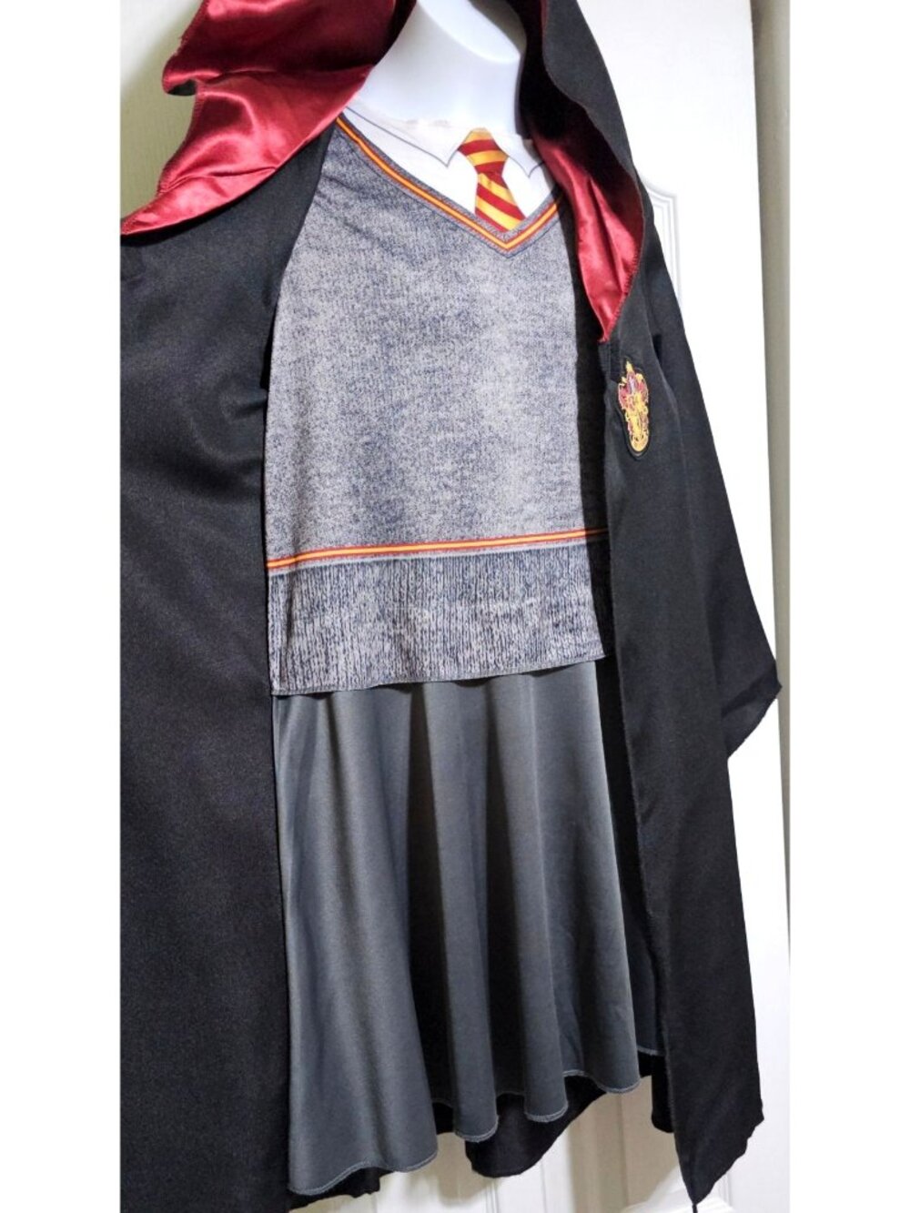 Harry Potter Hermione Costume Girls 7-8 Dress Robe Cloak Wand Hedwig Plush - Picture 6 of 9